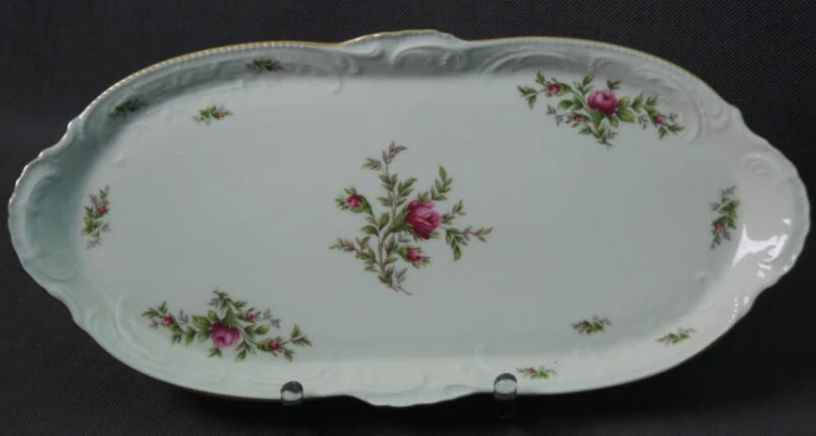 Cudowna podłużna patera ecru 36,3 cm Rosenthal Sanssouci Moosrose