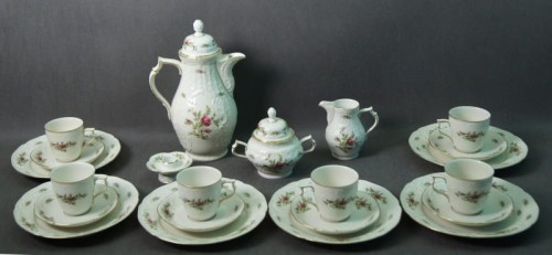 Ecru serwis do kawy 6 osób Rosenthal Sanssouci Moosrose