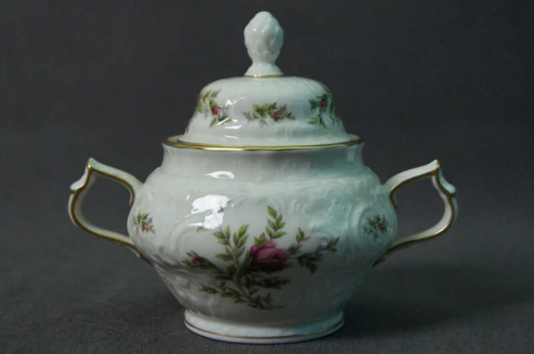 Ecru serwis do kawy 6 osób Rosenthal Sanssouci Moosrose