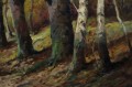Owce na tle leśnego pejzażu obraz animalistyczny Albert Blaetter