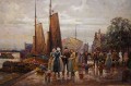 Holenderski targ kwiatowy w Amsterdamie R. Hornemann wysokiej klasy malarstwo