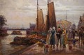 Holenderski targ kwiatowy w Amsterdamie R. Hornemann wysokiej klasy malarstwo