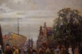 Holenderski targ kwiatowy w Amsterdamie R. Hornemann wysokiej klasy malarstwo