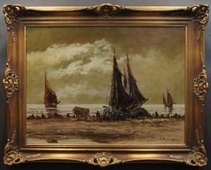 Rozładunek po połowie malowany obraz Jean Coune