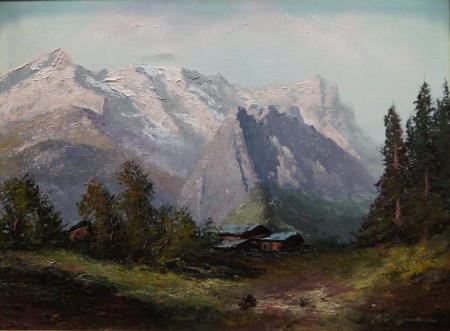 Malarstwo pejzażowe Wetterstein Alpy Herbert Uerpmann
