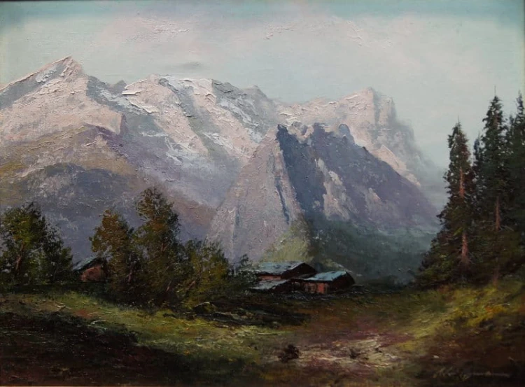 Malarstwo pejzażowe Wetterstein Alpy Herbert Uerpmann