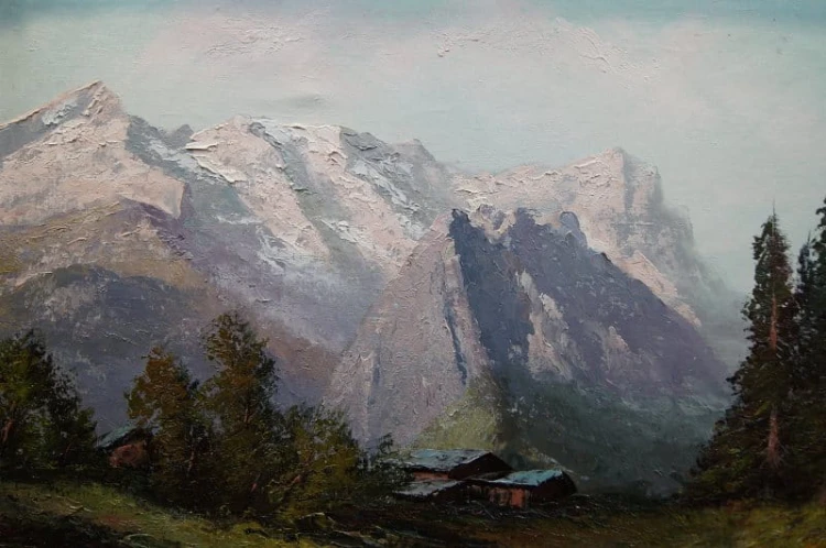 Malarstwo pejzażowe Wetterstein Alpy Herbert Uerpmann