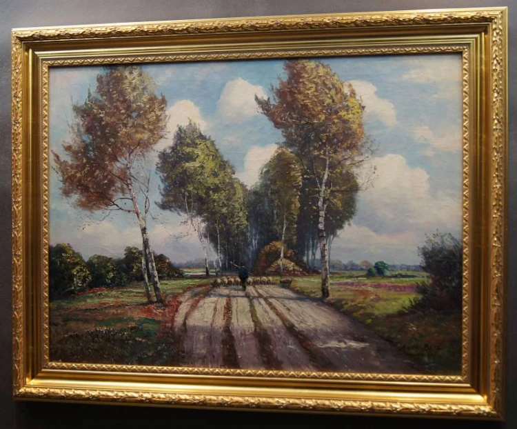 Obraz do salonu Pejzaż ze stadem owiec Andreas Betz