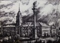 Zamek Królewski w Warszawie Jan Kulikowski autorska litografia
