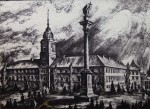 Zamek Królewski w Warszawie Jan Kulikowski autorska litografia