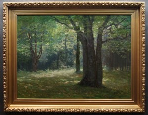 Światło w lesie wyjątkowe malarstwo pejzażowe Piękny obraz olejny