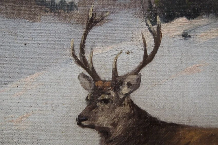 Głowa jelenia malarstwo Georg Berger