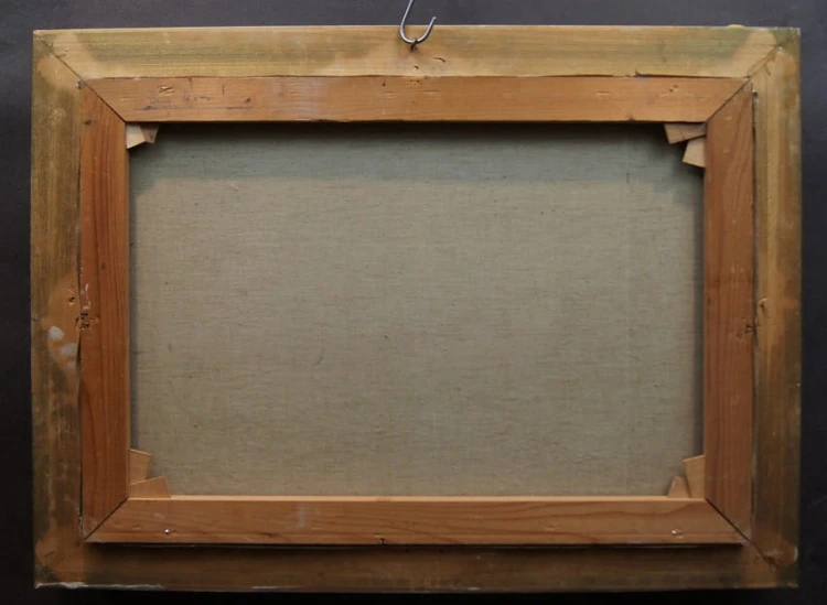 Bezkresne wiejskie łąki i strumyk obraz olejny E.Huther