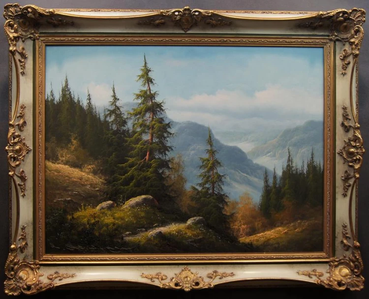 stary obraz na płótnie Ludwig Muninger