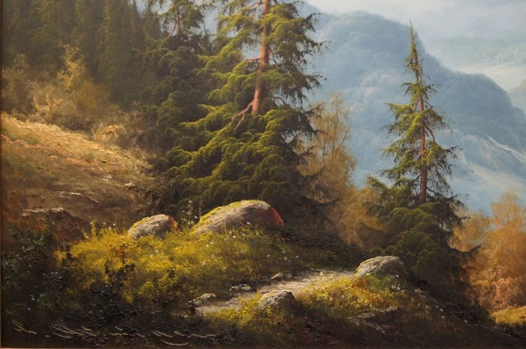 Unikat ! Panorama gór obraz na płótnie Ludwig Muninger