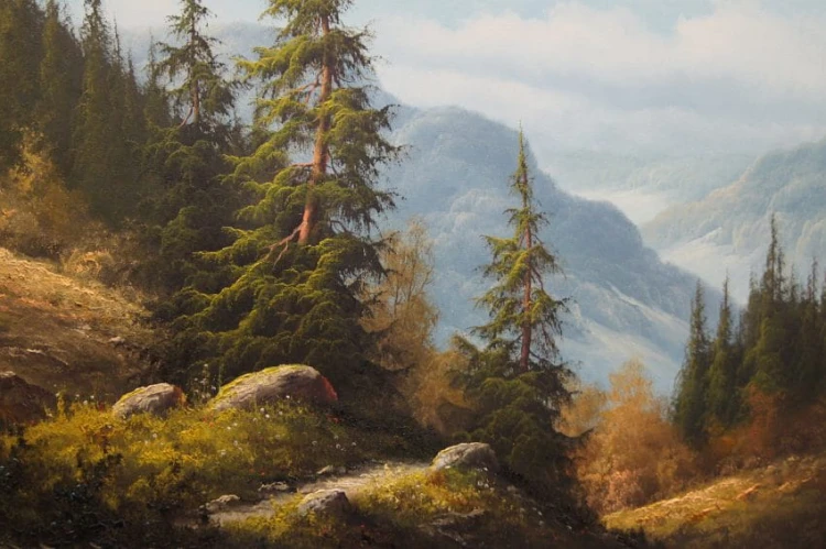 Unikat ! Panorama gór obraz na płótnie Ludwig Muninger
