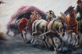 Zaprzęg galopujących koni | malarstwo węgierskie Michael Borbely