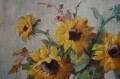 Ręcznie malowany obraz kompozycja słoneczników w wazonie Hedwig Petermann