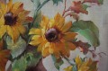 Ręcznie malowany obraz kompozycja słoneczników w wazonie Hedwig Petermann