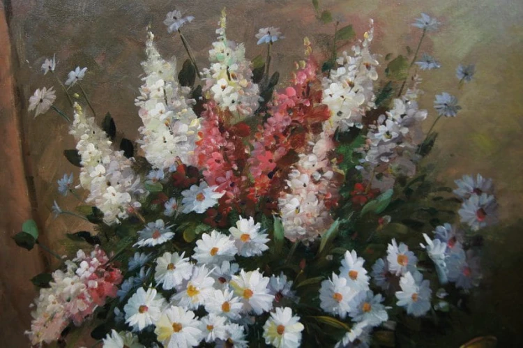 Malownicza martwa natura z kwiatami L. Gebhardt