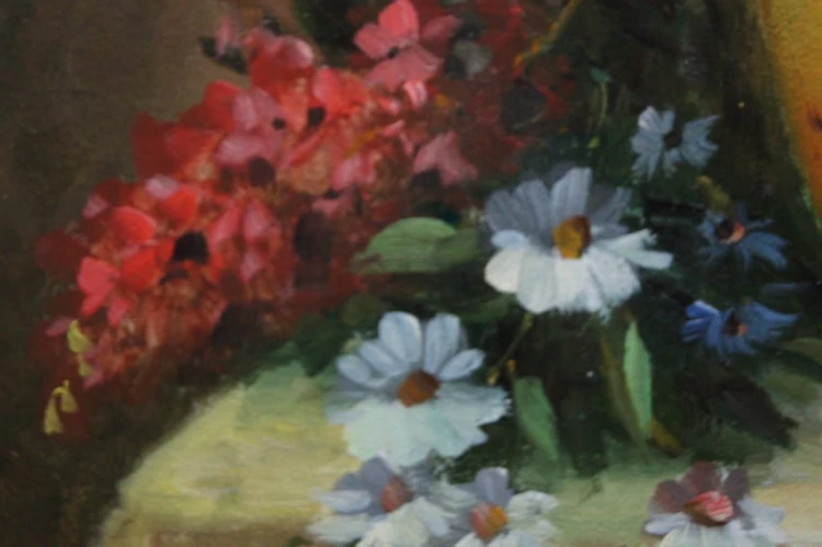 Malownicza martwa natura z kwiatami L. Gebhardt
