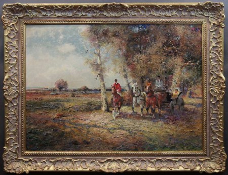 Ludwig Gschossmann malarstwo aukcyjne - Przejażdżka dorożką