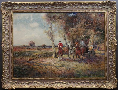Ludwig Gschossmann malarstwo aukcyjne - Przejażdżka dorożką