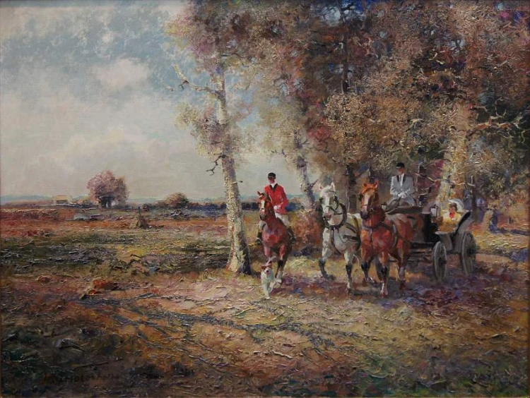 Stary obraz olejny Ludwig Gschossmann