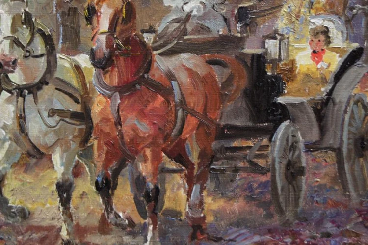 Ludwig Gschossmann malarstwo aukcyjne - Przejażdżka dorożką