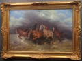 Konie w galopie stary obraz olejny Szanto Oszkar
