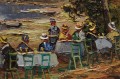Letnia kawiarenka wybitny obraz niemieckie malarstwo August Wendehals