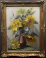 Włoskie malarstwo Beppe Grimani - letnie ogrodowe słoneczniki