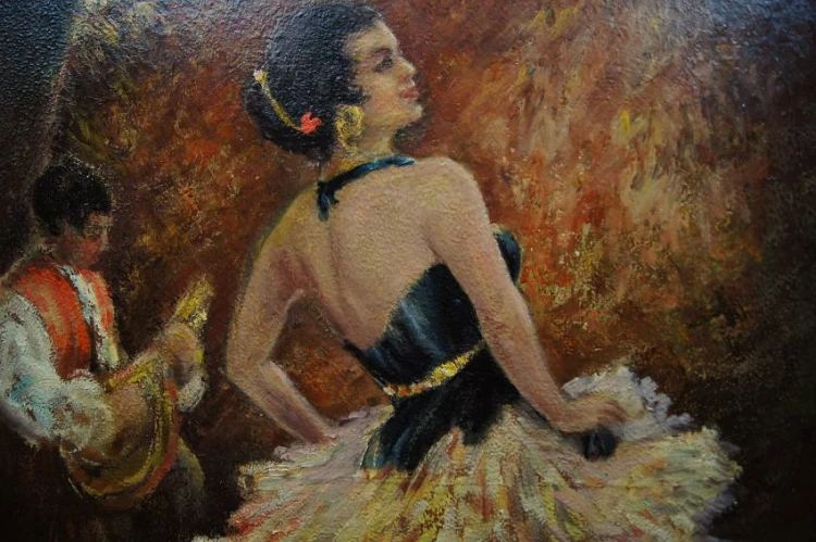 Tancerka Flamenco z kastanietami | Wyjątkowy obraz olejny do salonu