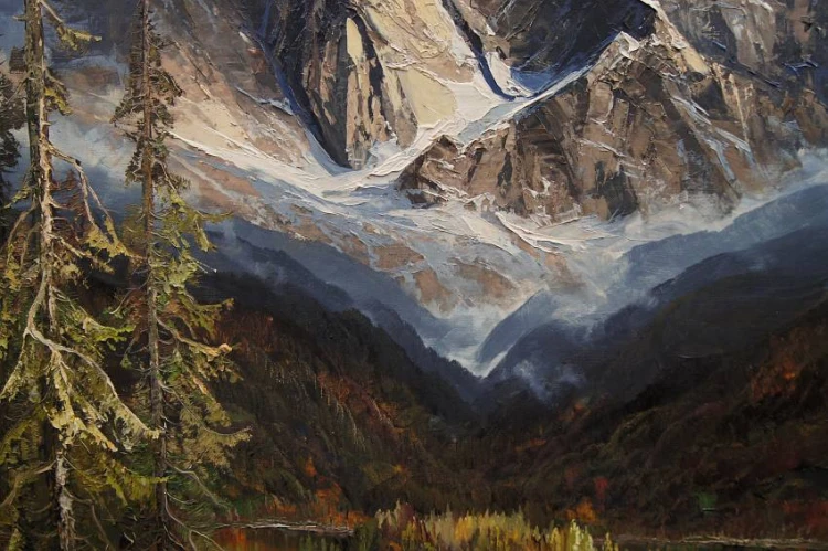 Heinz Münnich Widok na jezioro Eibsee z widokiem na szczyt Zugspitze