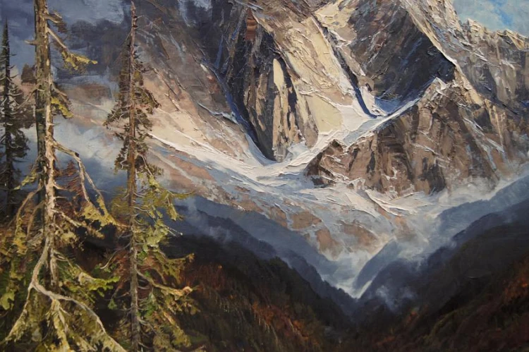 Heinz Münnich Widok na jezioro Eibsee z widokiem na szczyt Zugspitze