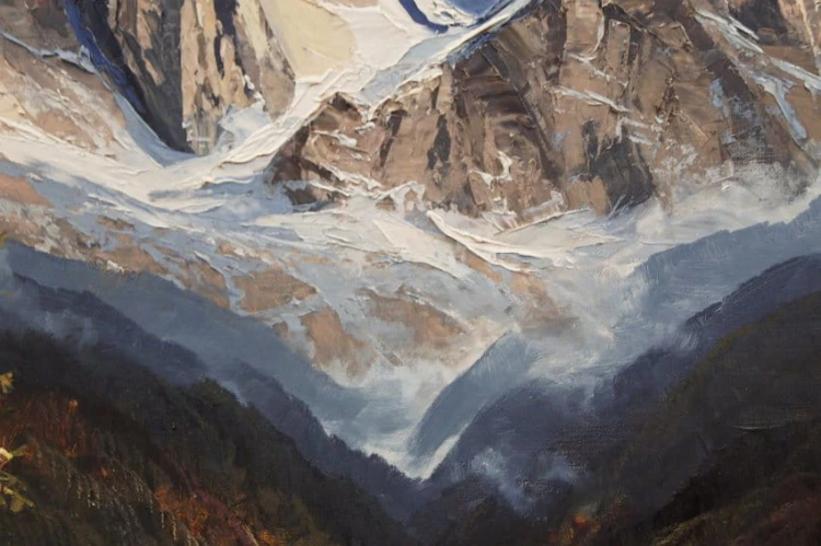 Heinz Münnich Widok na jezioro Eibsee z widokiem na szczyt Zugspitze