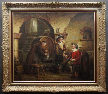 Scena degustacji wina u mnicha Hein Van Doren vel W. Andreas