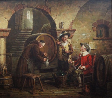 Scena degustacji wina u mnicha Hein Van Doren vel W. Andreas
