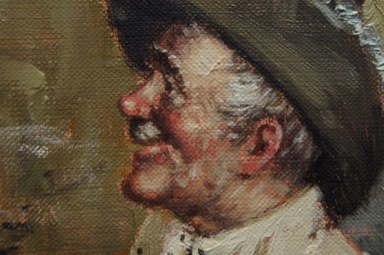 Scena degustacji wina u mnicha Hein Van Doren vel W. Andreas