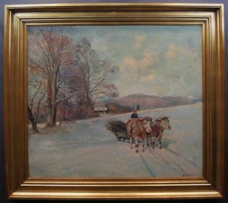 Paul John Walch Zwózka drewna zimą 1935 Polecam !!!