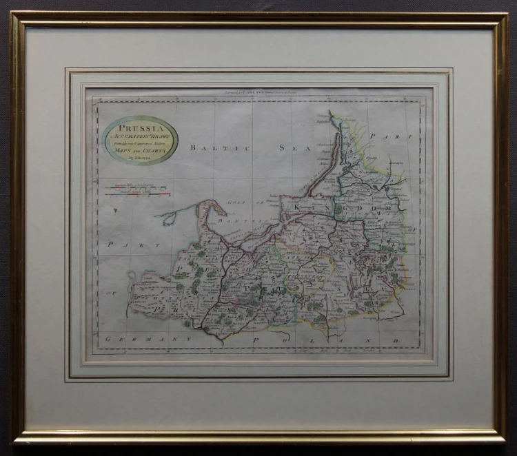 Pomorze stara mapa Prusy - Polska - Litwa 1770 rok