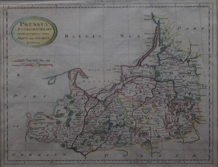 Pomorze stara mapa Prusy - Polska - Litwa 1770 rok