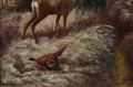 Friedrich Kottmann I Sarna i bażant animalistyczny obraz na desce