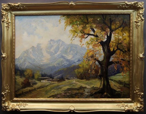 Walter Janotta - Jesienny widok z panoramą górską aukcyjny artysta