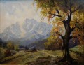 Walter Janotta - Jesienny widok z panoramą górską aukcyjny artysta
