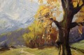 Walter Janotta - Jesienny widok z panoramą górską aukcyjny artysta