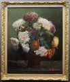 Ed. Posteaux I Wielobarwne peonie w wazonie przedwojenny obraz 1903 rok