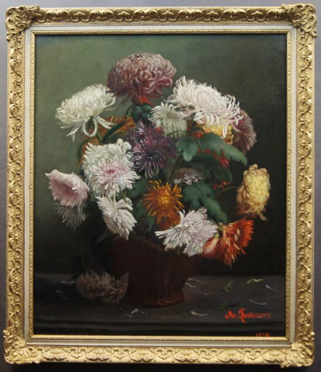 Ed. Posteaux I Wielobarwne peonie w wazonie przedwojenny obraz 1903 rok