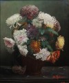 Ed. Posteaux I Wielobarwne peonie w wazonie przedwojenny obraz 1903 rok
