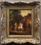 Max Krauss - Jeźdźcy przed gospodą obraz o tematyce wojny trzydziestoletniej 